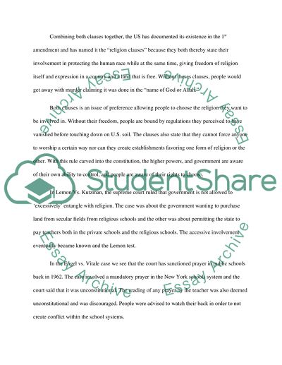 Religion and Law in the US