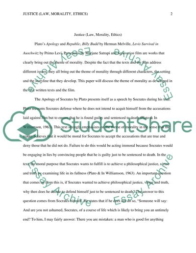 Platos Apology, Billy Budd by Melville, Levis Survival in Auschwitz by Levi, Persepolis by Satrapi