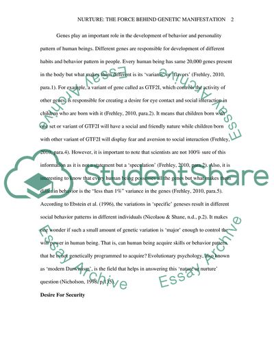 The Force Behind Genetic Manifestation