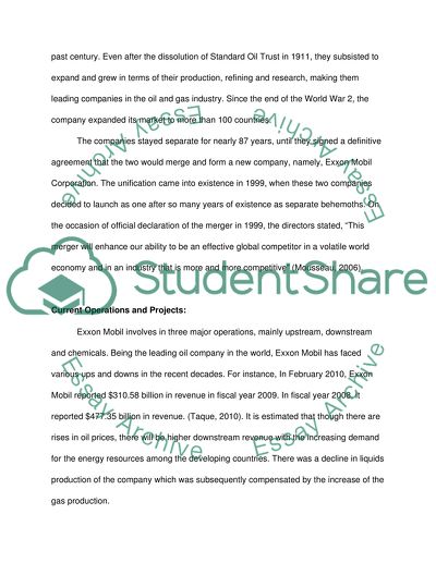 Exxon Mobil Corporation Business Analysis