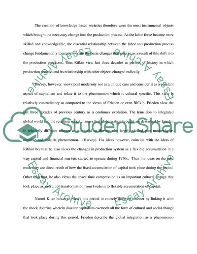 Political Economy As Viewed Through Theories of Late Capitalism