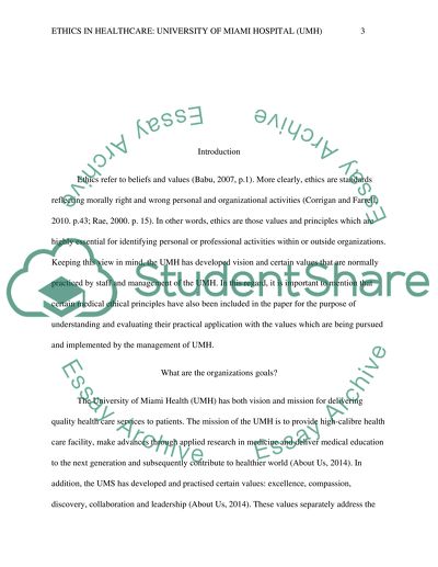 Ethics in Healthcare: University of Miami Hospital