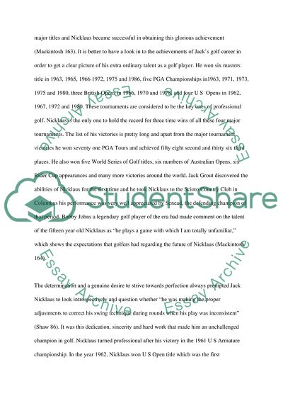 Jack Nicklaus biography and hes impact on society