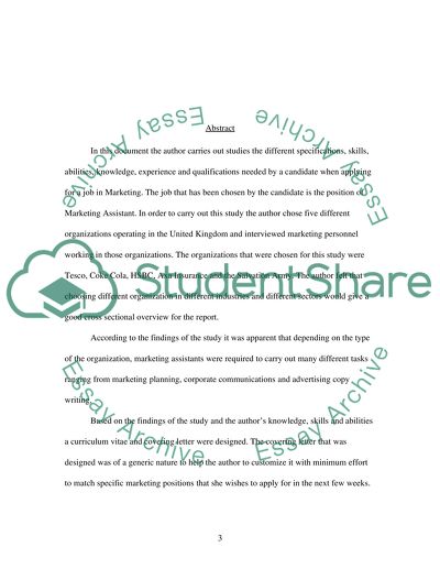 Applying for a Job in Marketing