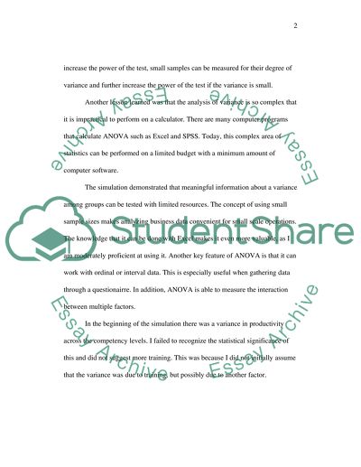 World Applications Of Statistics ANOVA and Nonparametric Tests