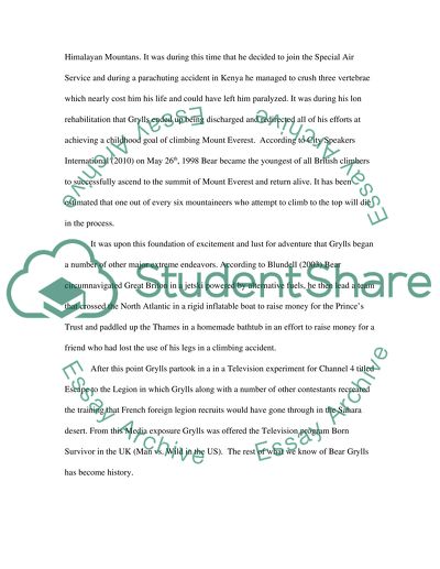 Bear Grylls Entrepreneurship