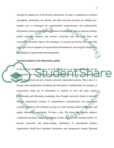 Managing Organisational Information