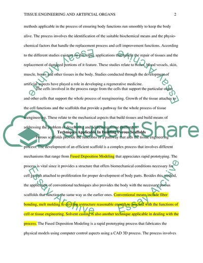 Tissue Engineering and Artificial Organs