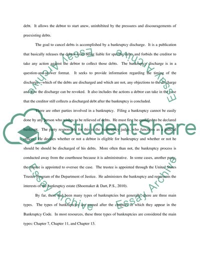 The Declaration of Bankruptcy as a Legal Way