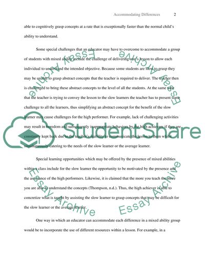 Accommodating Differences