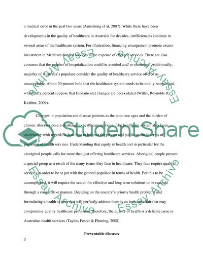 The Quality of Healthcare Services in Australia