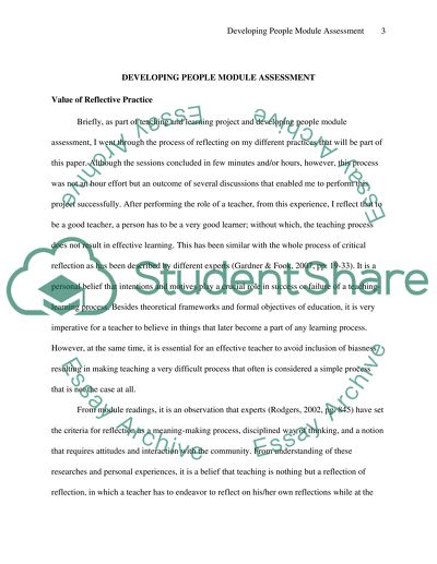 Developing People Module Assessment