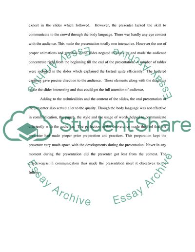 Presentation Critiques