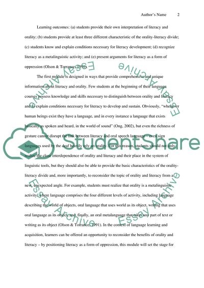 Orality and literacy