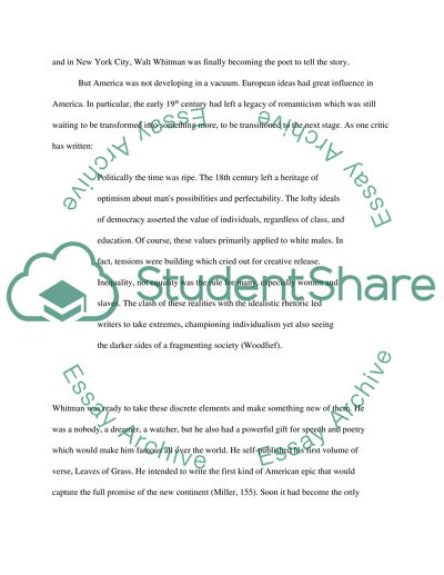 Analysis of Song of Myself by Walt Whitman