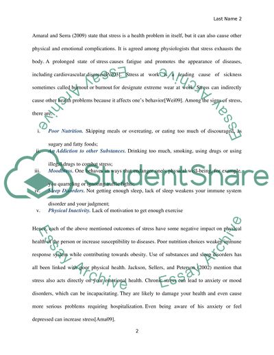 Relation between Physical Illness and Stress
