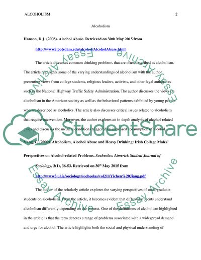 Alcohol Abuse and Alcoholism