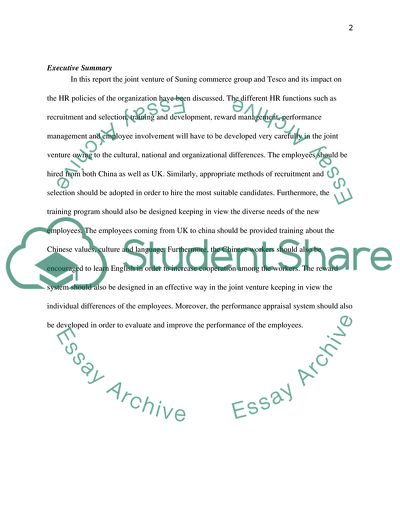 Joint Venture of Suning Commerce Group and Tesco and Its Impact on the HR Policies