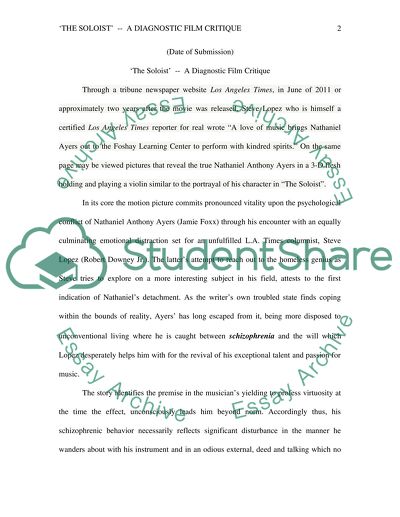 The Soloist: A Diagnostic Film Critique