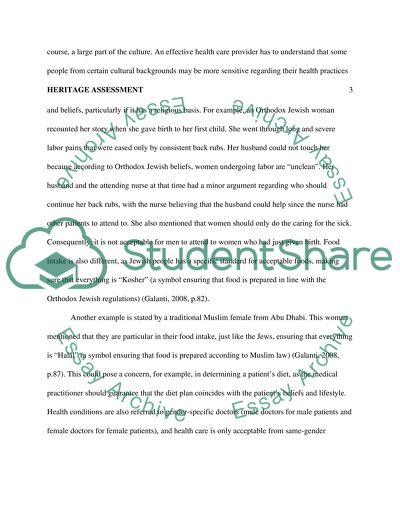 Heritage Assessment in Health Promotion