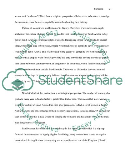 Should Women Drive a Car in Saudi Arabia