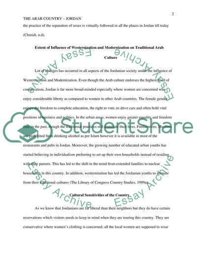 Elements of Traditional Arab Culture Observed in Jordan