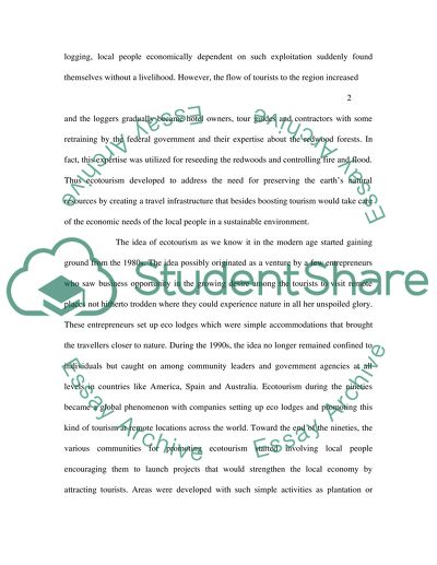 Essay on ecotourism