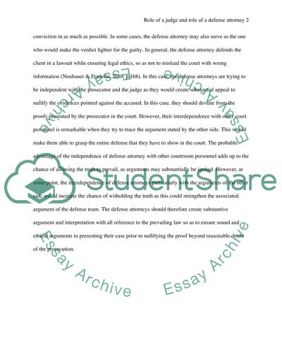 Role of a judge and role of a defense attorney