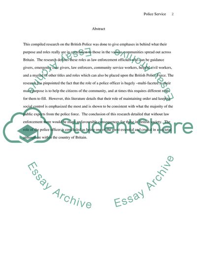 The Main Functions of the Police and How Effective Has the Service Been in Fulfilling Them