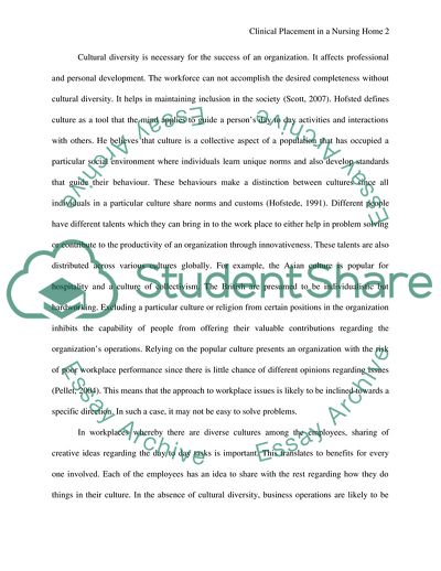 Clinical Placement in a Nursing Home