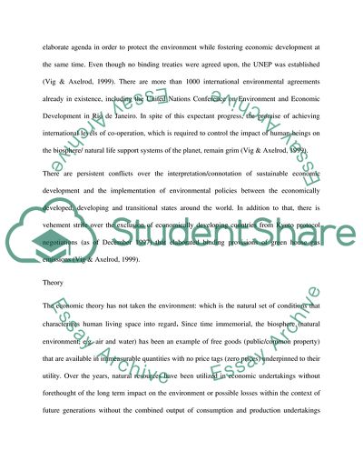 Affecting of the Environment on the Economic System