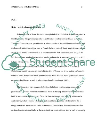 Ballet and Modern Dance