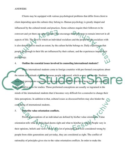 Multicultural topic questions