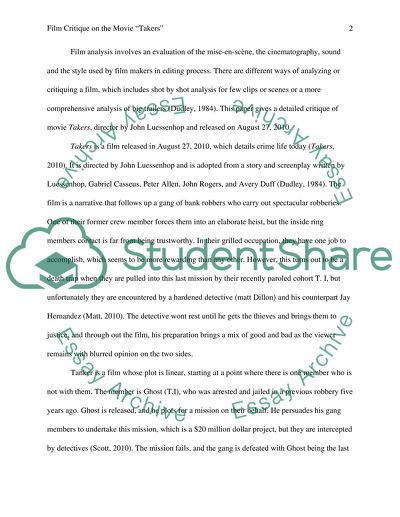 Film Critique on the Movie Takers