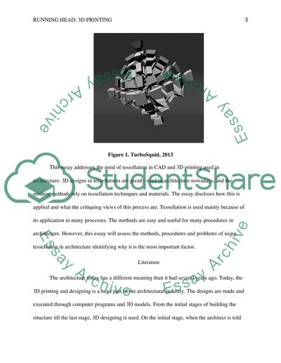 3D Printing in Architecture depends on Tessellation