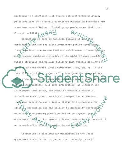 State and Local Government Corruption