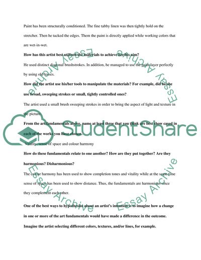 Read five pieces of work and answer the questions