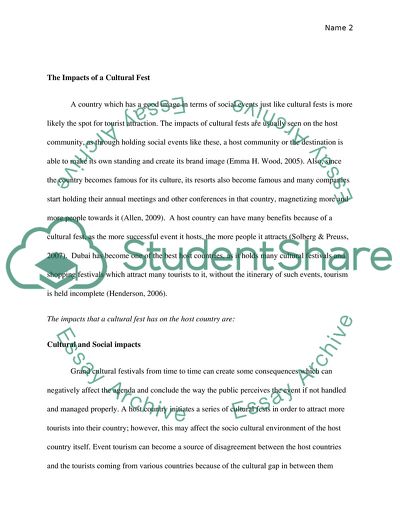 The Impacts of a Cultural Fest