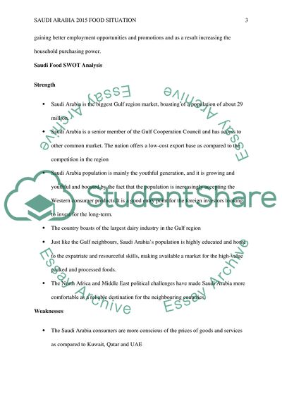 Saudi Arabia Food Situation
