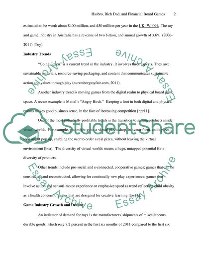 Analysis of the Game Industry and Financial Board Games