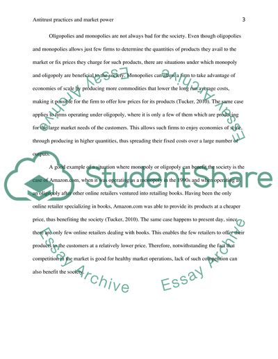 Antitrust practices and market power