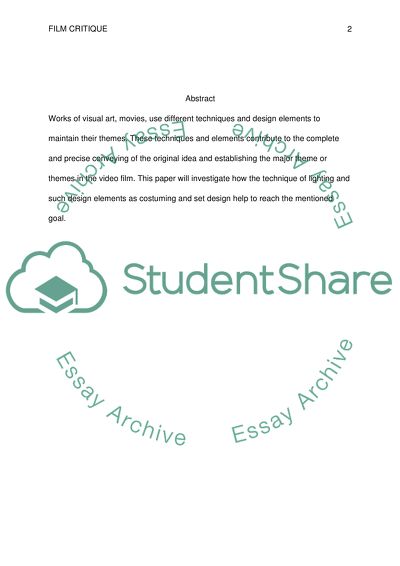 Cinematic Techniques in the Theme Establishment