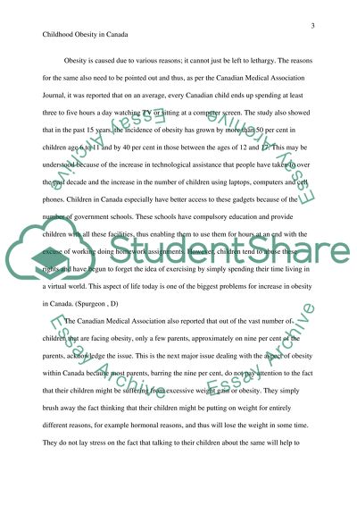 Childhood Obesity in Canada