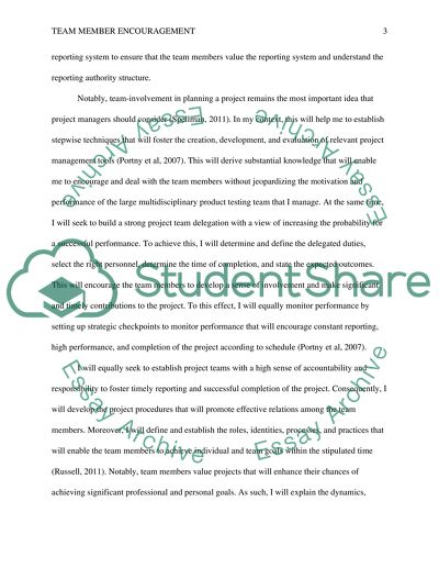 Team member encouragement