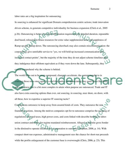 Business Insourcing, Self-Sourcing and Outsourcing