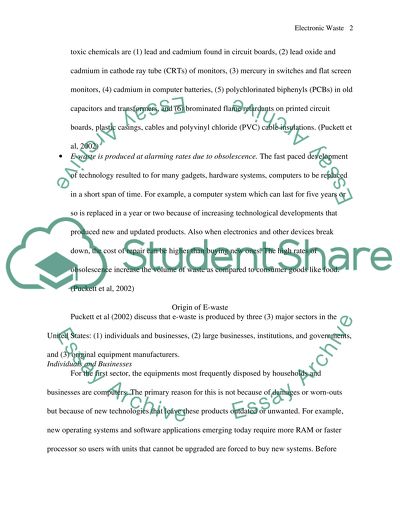 E-Waste Environmental and Workers issues