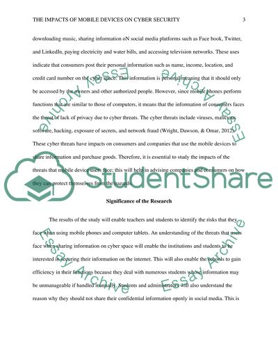 The Impacts of Mobile Devices on Cyber Security