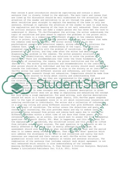 Peer Review for Classmate Research Proposal - Peer 1