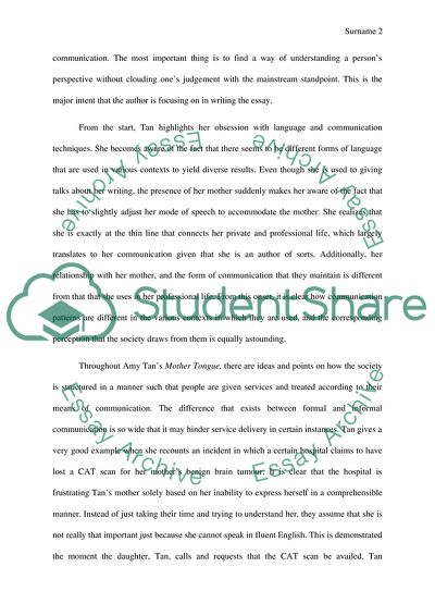 Mother Tongue by Amy Tan