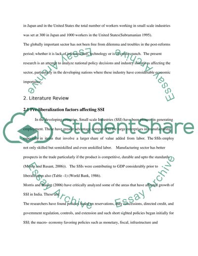 Future Problems of Small-Scale Industries